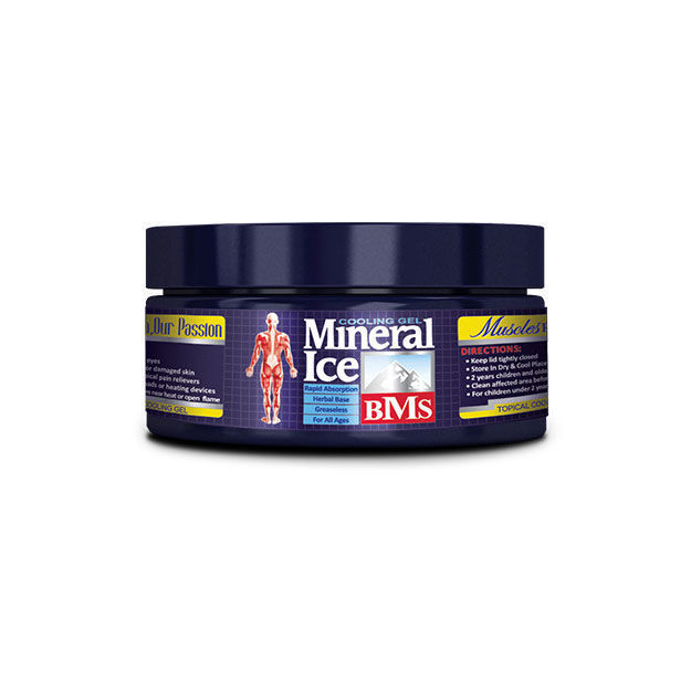 ژل خنک کننده عضلات کاسه‌ی Mineral Ice برند BMS حجم 100 گرم